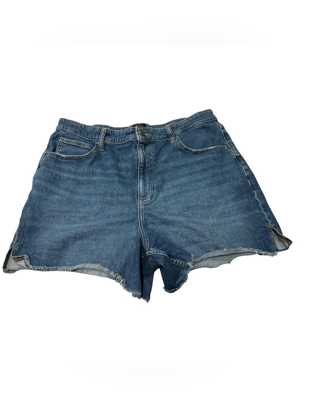 Y2K Lee Jean Shorts Women’s 14 Cutoff High Rise Festival Denim VTG Stretch